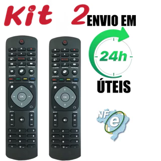 Kit 2 Controle Remoto Para Tv Philips Smart 4k Netflix   HAI-7023  marisa em Oferta na Shopee