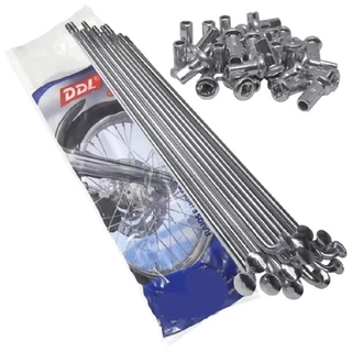 JOGO KIT DE RAIO PARA RODA DIANTEIRA MOTO HONDA NX 150 160 BROS E XRE 190 FREIO A DISCO 4MM CROMADO