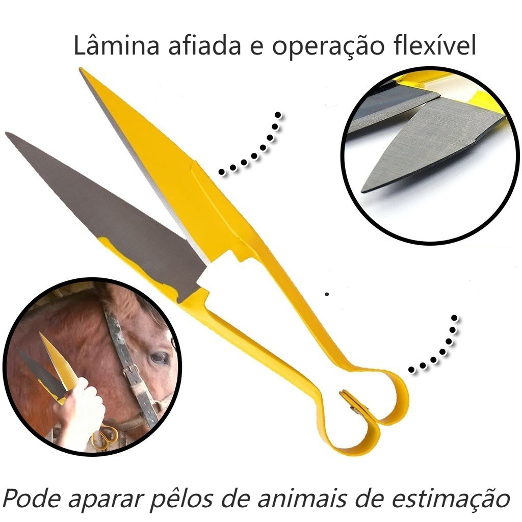 Tesoura Para Poda e Tosa Aparar Crinas Tosquia Jardim Cavalos Ovelhas ...