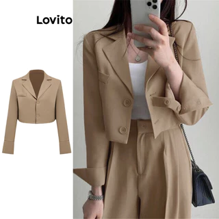 Lovito Blazer elegante de botões simples para mulheres L102AD384
