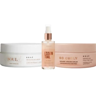 Braé Kit Mascara Soul Color Go Curly Oil Blend Trio (3 Produtos)