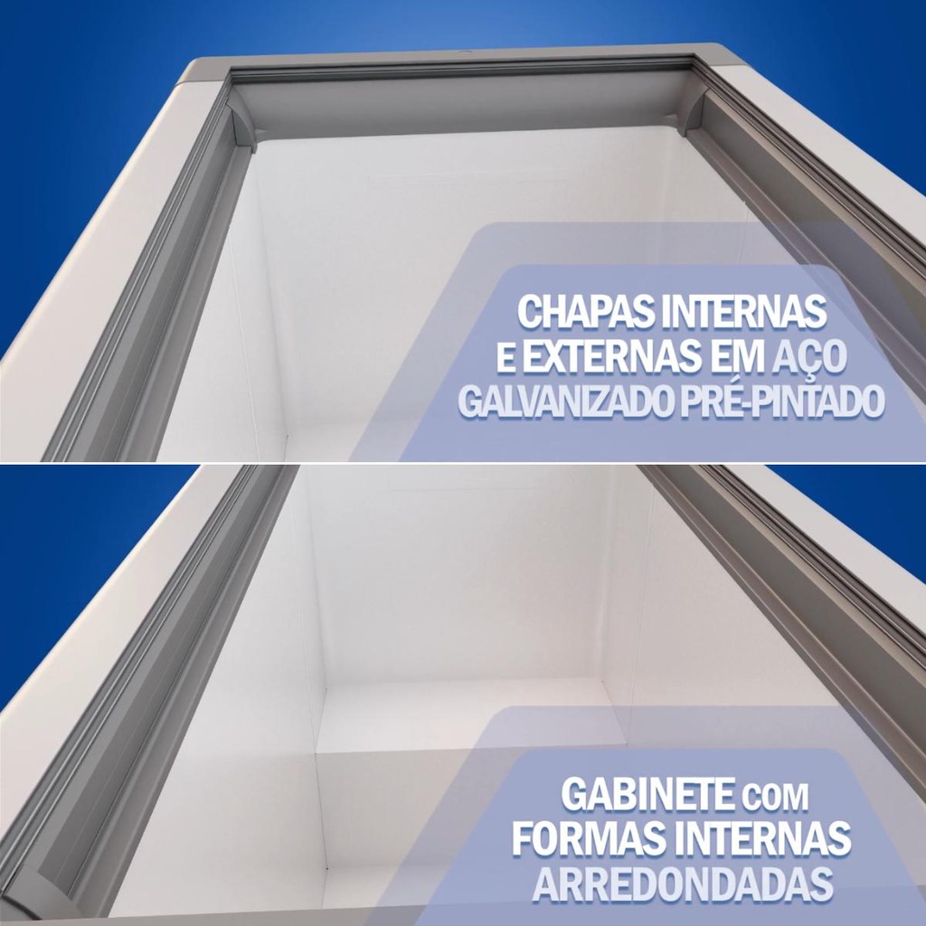 Freezer Horizontal 411 Litros Tampa de Vidro Deslizante HCEB411