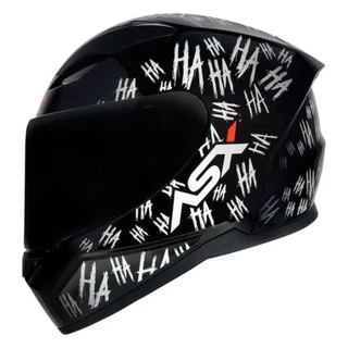 Capacete ASX/ Axxis City Fun Brilho Preto e Branco ( Haha )
