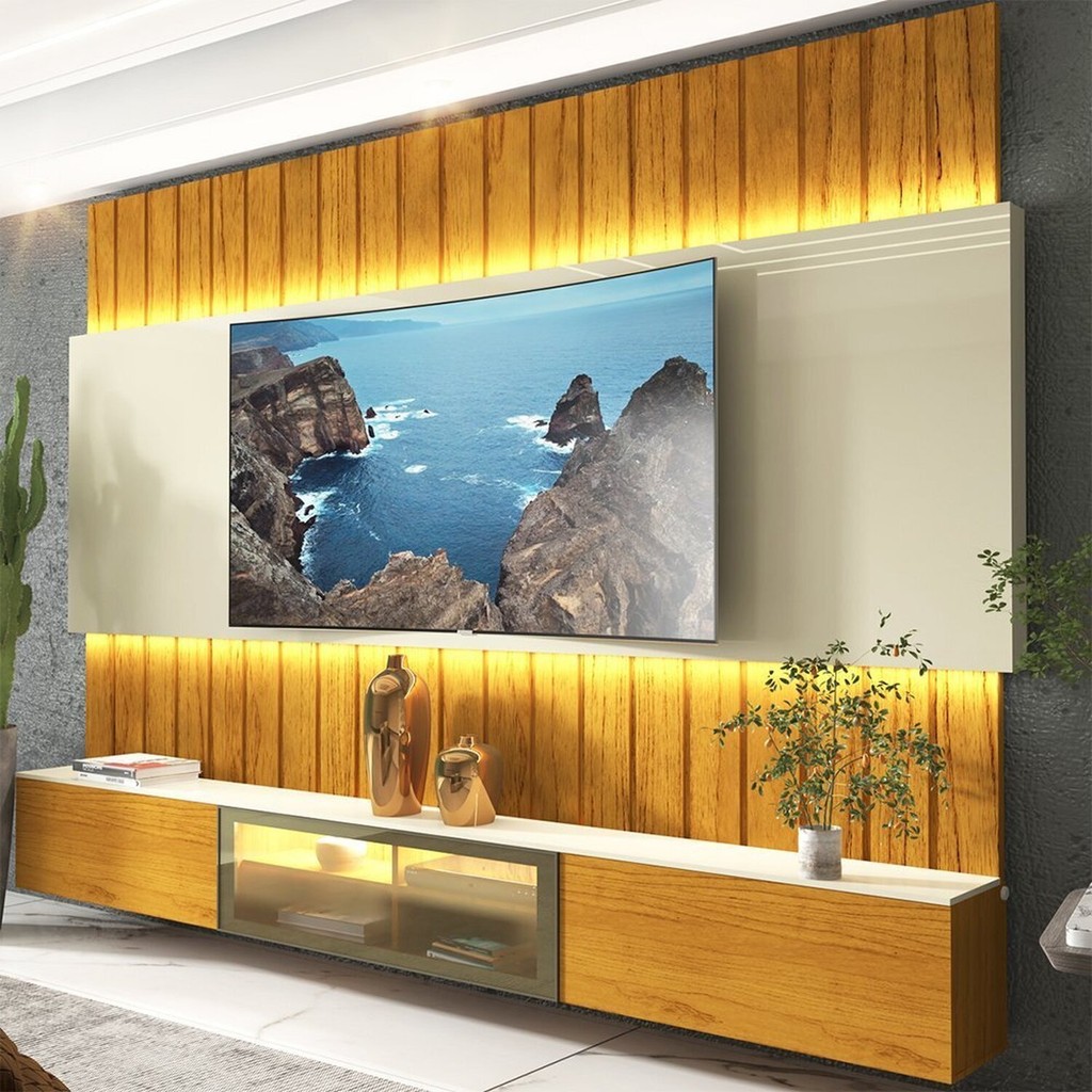 Estante Home para Tv até 85 Polegadas com Led 230cm Soberano Reflecta