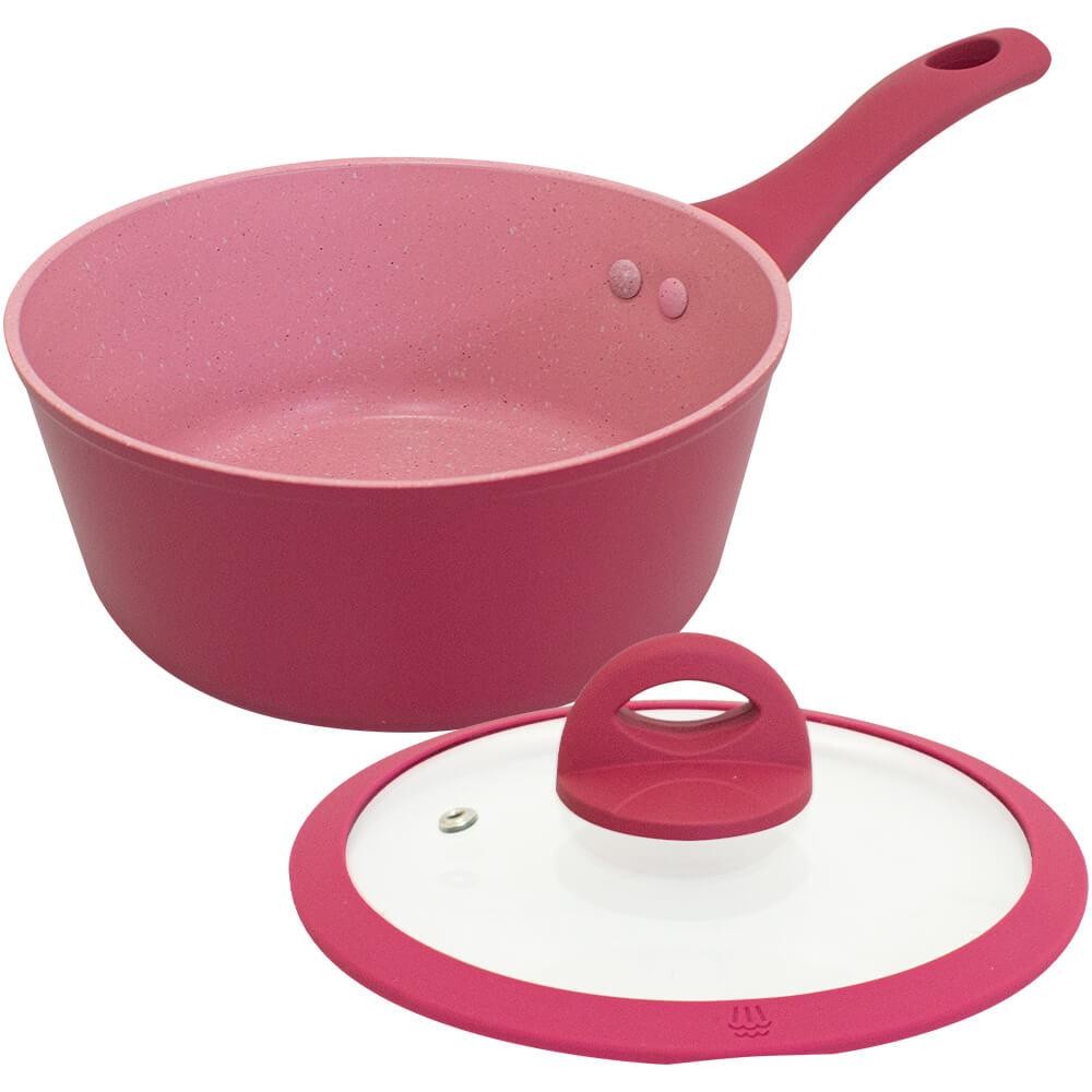 Panela Antiaderente Cerâmica De Indução Viena Rosa Plus 18cm ...