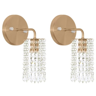 Kit 2 Arandelas Cristal Acril. Clearcrillic Redonda Cobre