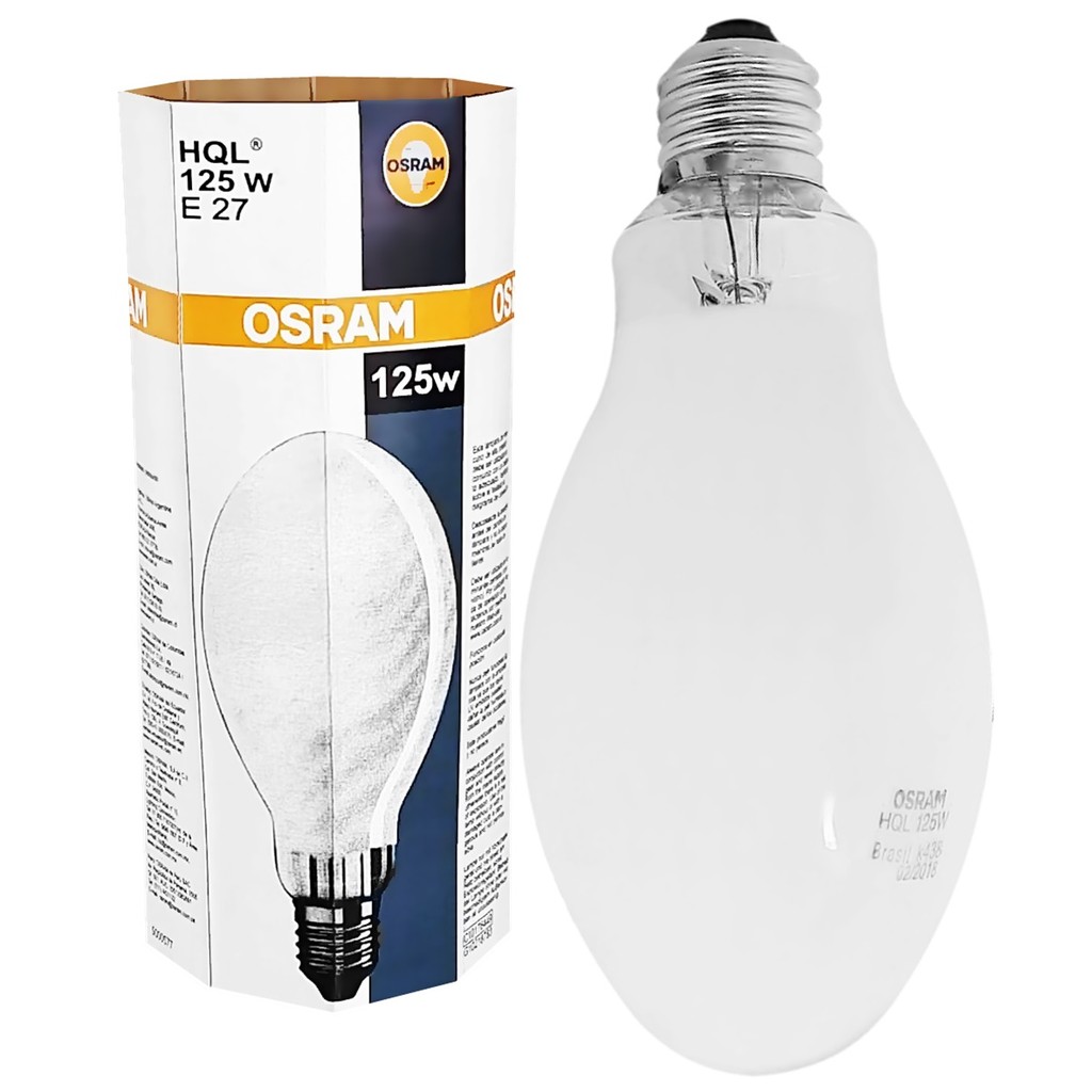 Lâmpada Vapor Mercúrio Ovoide 125w E27 Branco Neutro
