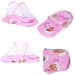 BERÇO DE BEBE PORTATIL TENDA COLCHONETE CERCADINHO MOSQUITEIRO INFANTIL CAMA DOBRAVEL ROSA MENINAS