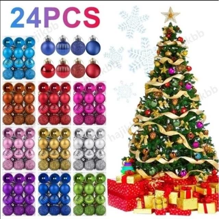 24 Pçs Bolas De Natal Ornamentos Para Árvore-Decorações De Inquebráveis Bola Pendurada Casamento No Feriado