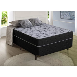Cama box Suiça Casal Molas ensacadas 138x188x60 Preto