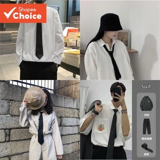 Gravata Preta Ajustável Para Homens E Mulheres , Estilo Universitário , Uniforme Escolar , Cor Sólida , Clássica