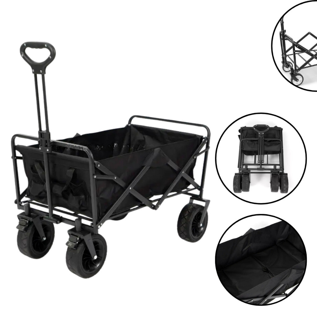 Carrinho Carga Camping Praia Pesca Passeio Dobrável 100kg