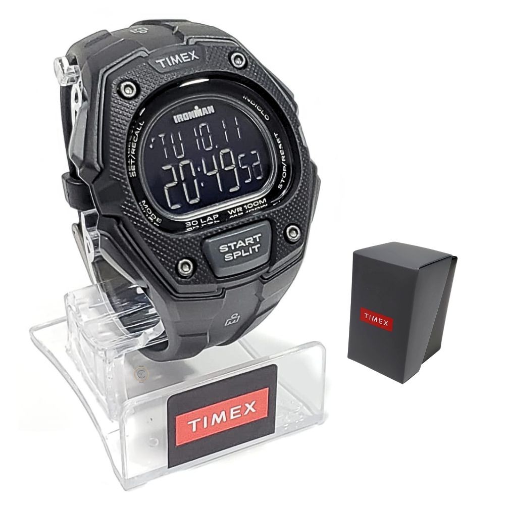 Montre Timex Ironman Triathlon TW5M48600 - Résine, étanche 100m, Numérique/analogique, Neuve