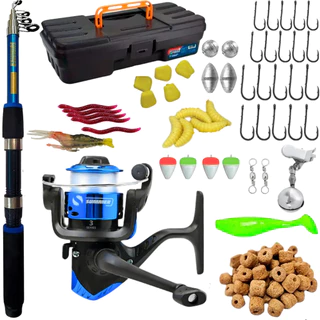 Kit Pesca Completo Vara 1,20m Molinete Maleta Pronto Para Usar
