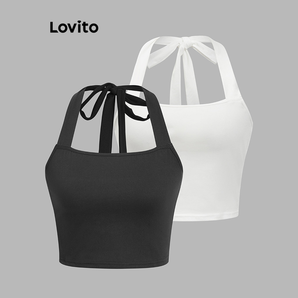 Lovito Regata casual simples e básica para mulheres L89MD003