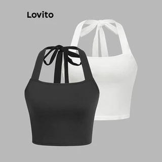 Lovito Regata casual simples e básica para mulheres L89MD003