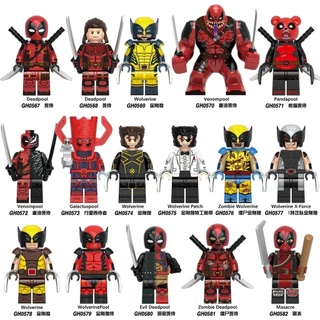 Blocos De Construção De Wolverine Patch Masacre Deadpool Figuras Zombie Minifiguras De Brinquedos