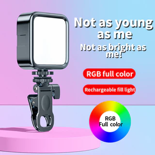 Luz De Preenchimento Selfie Clip De Brilho Ajustável Recarregável Para Telefone Celular Tablet Computador Preencher Portátil TikTok Video Live Streaming Phone Holder & Tripod