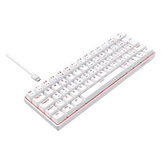 TECLADO GAMER MECANICO HYRAX THUNDER HCK61, ABNT2, BRANCO, SWITCH VERMELHO - HCK61W-RED-LED