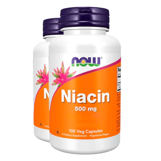 Kit 2x Niacina Vitamina B-3 500mg Now Foods 100 Veg Cáps Importado/Made in Usa