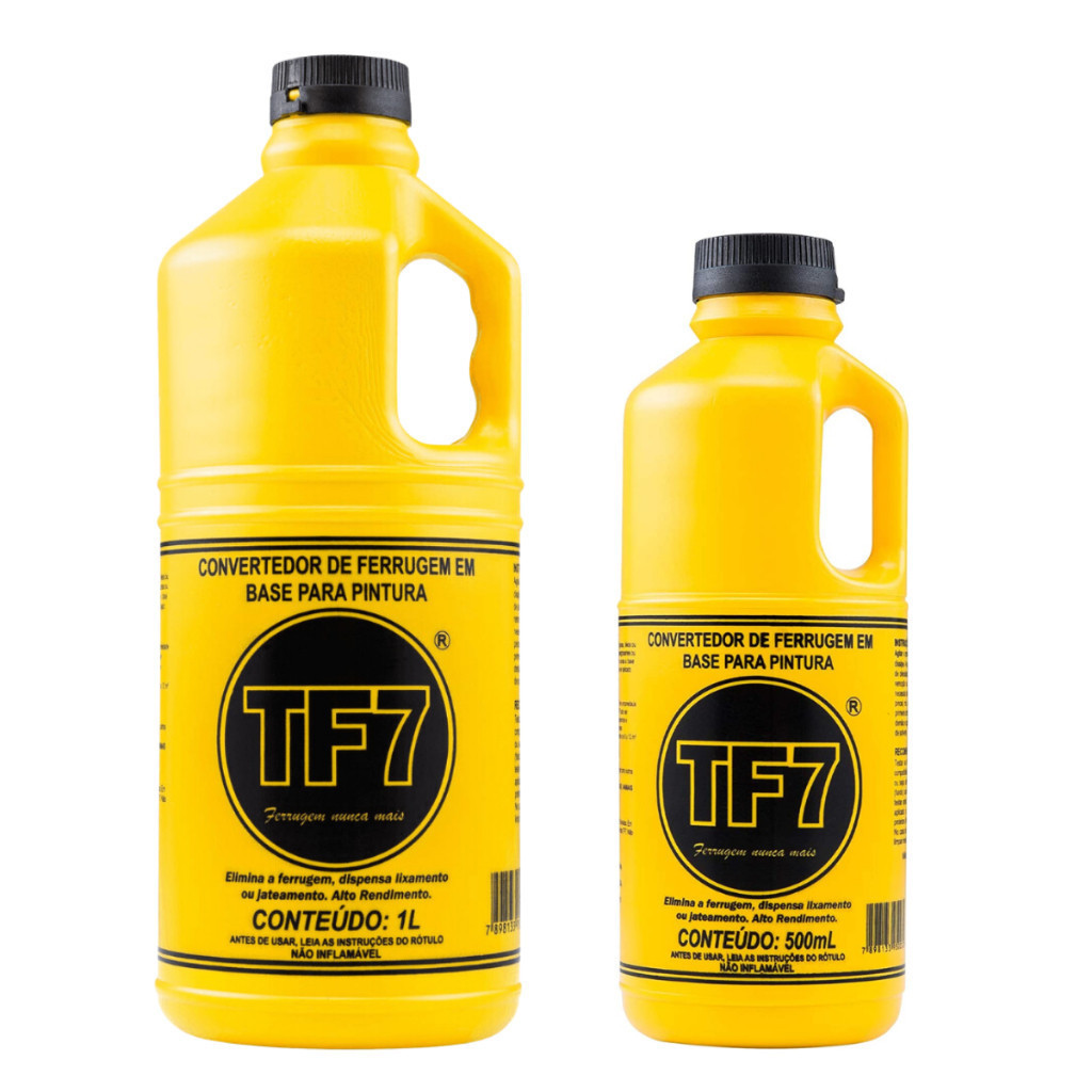 Convertedor De Ferrugem TF7 500ML E 1LITRO Base Para Pintura Elimina Ferrugem