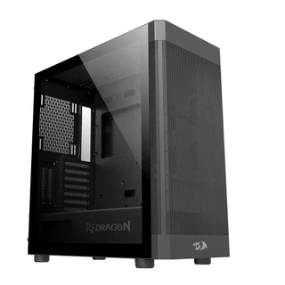 Gabinete Gamer Redragon Aeroglass Mid Tower E-ATX S/ Fans Preto