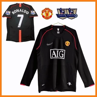 07/08 Manchester United Retro Manga Longa Equipe De Camisa Curta 2007/2008 No . 7 Ronaldo CBKS
