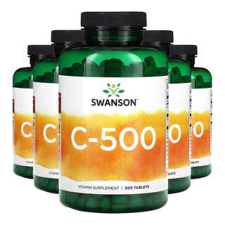 Kit 5x Vitamina C-500 e Rosa Mosqueta Swanson 100 Tab Importado /Made in Usa