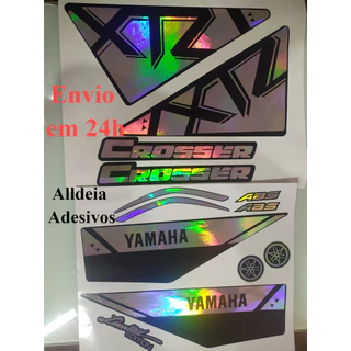 Adesivo Faixa Grafismo Moto Xtz Crosser 150 ano 2022 e 2023 holografico, camaleão