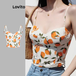 Lovito Boho Ditsy Floral Tie Back Fruit Tank Top para mulheres L100MD157