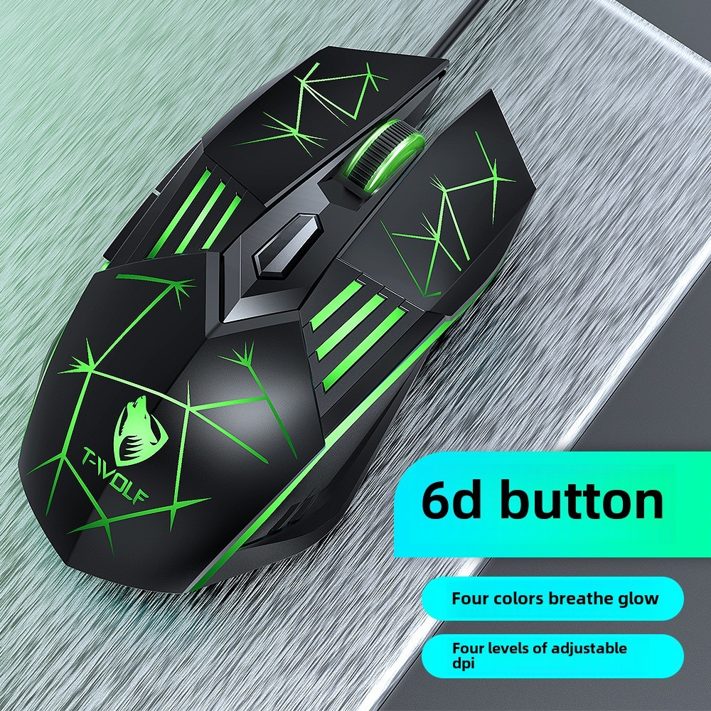 Mecha Style Game Mouse Luminoso Com Fio USB Gaming Mecânico Mudo ...