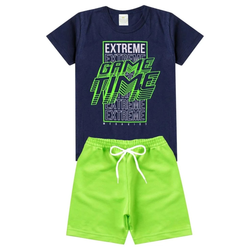 Conjunto Infantil Verão Masculino Extreme Game Marinho Shopee Brasil
