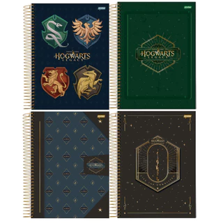 Caderno Universitário 1 Matéria 80 Folhas Hogwarts Legacy – Capa Dura | Harry Potter | Kit com 4 Unidades