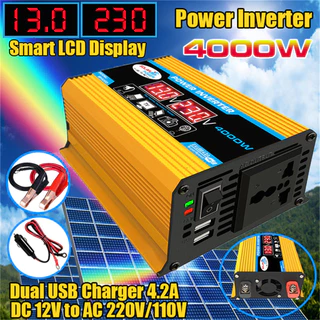Inversor De Display LED 12V-220V/110V 4000W Inversor Solar Para Carro E Casa USB