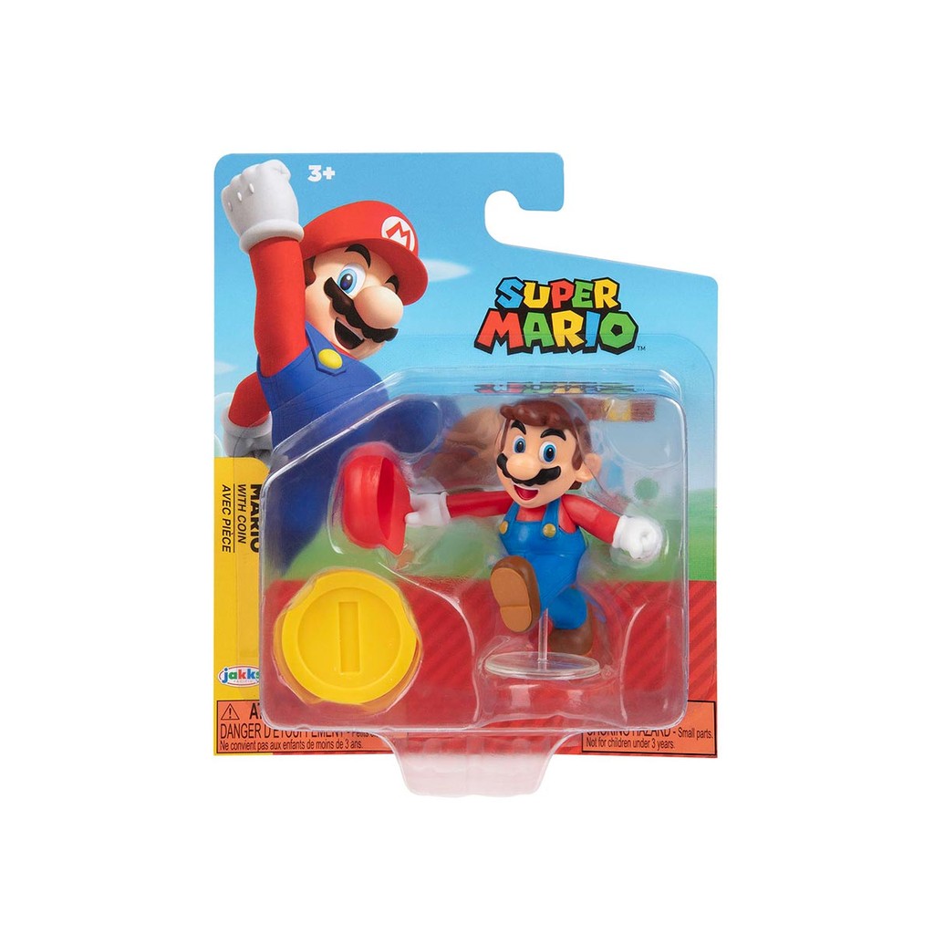 Mini Boneco Mario w/ Coin - 6 cm - Super Mario - Jakks em Oferta na Shopee