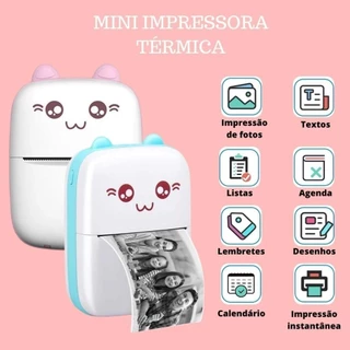 Mini Impressora Térmica De Bolso Portátil Impressão Sem Fio Fotos Notas Bluetooth Para Android iOS