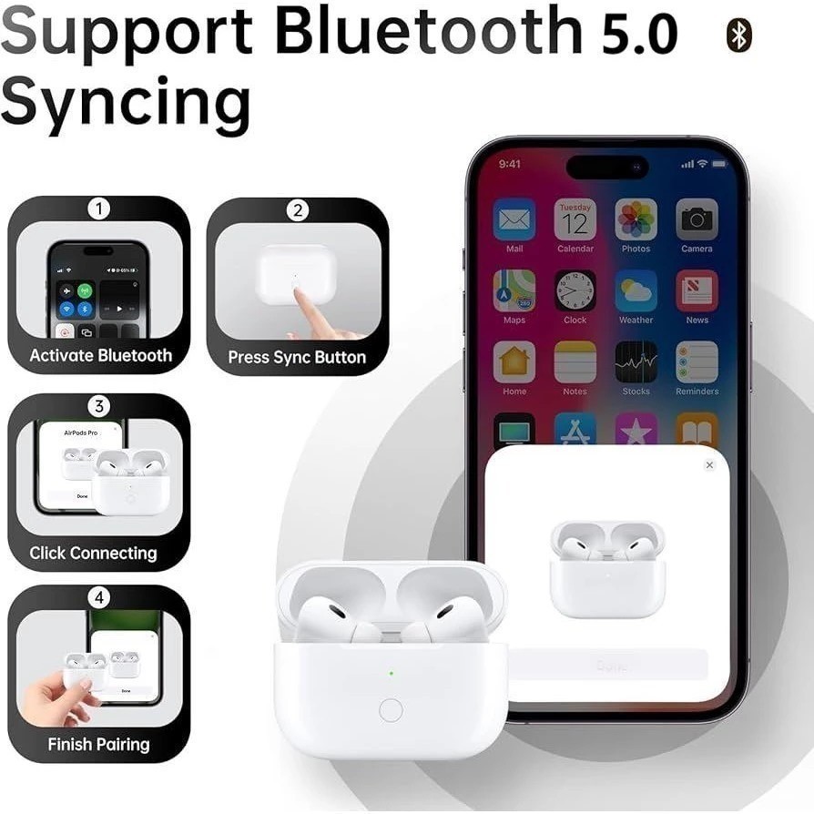 Fone de Ouvido Sem Fio Airpods PRO Air Pods 6 Com Cancelamento De Ruído Bluetooth Pop-Up