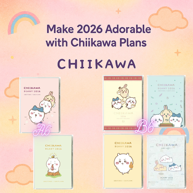 2026 Chikawa Designs Comic Design Diary Series - B6 & A6 Monthly ...