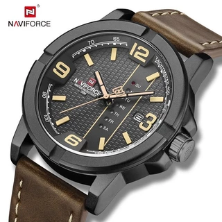 Naviforce New 9177 Relógios De Quartzo À Prova D'água De Mostrador Grande Para Homens