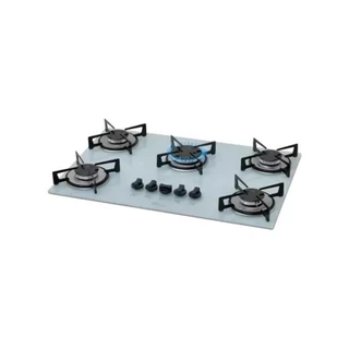 Fogão Cooktop Fischer Bivolt 5Q Gás Mesa Vidro Branco