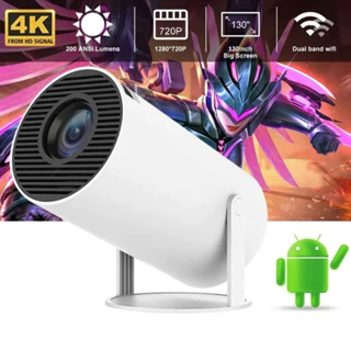 Projetor HY300 Wi-fi Lançamento Portátil com Android 11 USB HDtv Bluetooth Smart Cinema