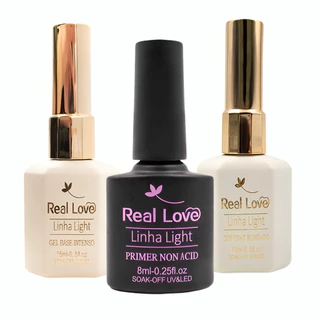 Kit Especial Top Coat Blindado -Base em Gel Intenso + Primer - Real Love em Oferta na Shopee