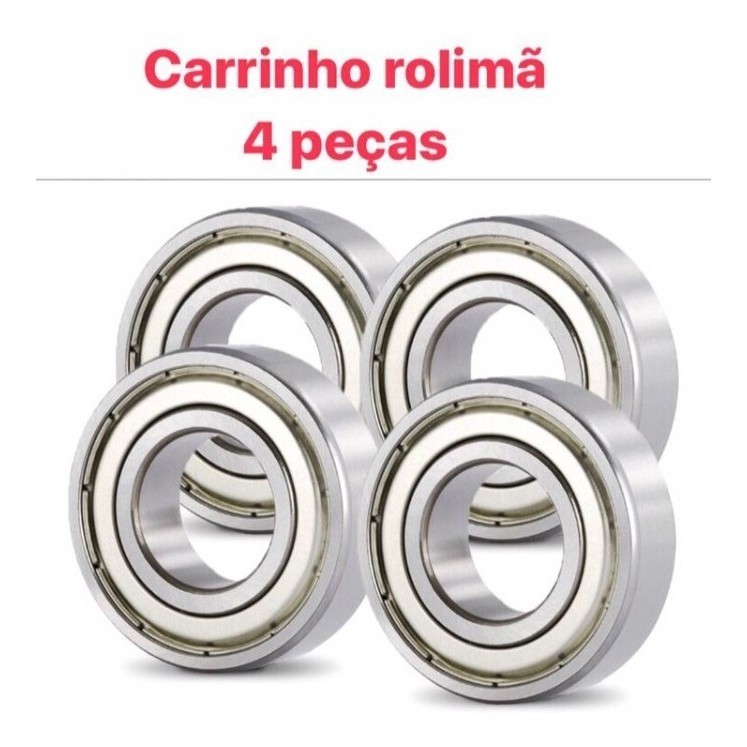 Carrinho De Rolimã - Rolamentos - 4 Pçs - 30x62x16 =.6206ddu | Shopee ...