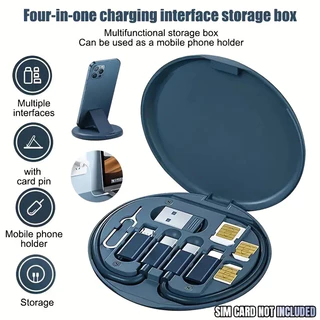 Cabo De Dados De Carregamento Rápido De 60W 7 Em 1 universal Portátil Multifuncional De Viagem Organizador De , Pode Ser Usado Como Suporte De Celular