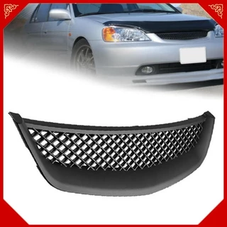 Grelha Frontal De Malha Preta ABS Para Honda Civic JDM Tipo R 2001-2003