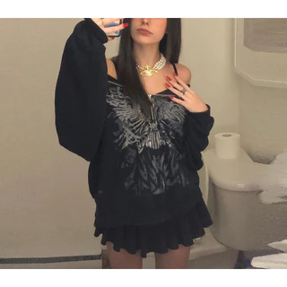 2024 Novo Estilo Borboleta Casual Solta Retro Impresso com Zíper Impresso com Capuz de Manga Longa Casaco Cardigan Mulher