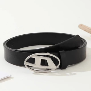 Cinto De Couro Y2k Pu De Prata Feminino Carta D Fivela Metálica Casual Y2k Adequado Para Viagens Diárias