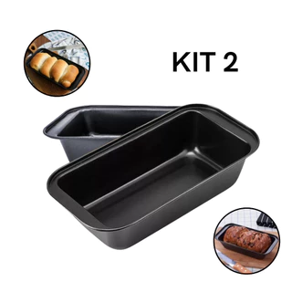 Kit 2 Forma Pão Antiaderente Aço Carbono Não Gruda Bolos Tortas