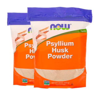 Kit 2x Cascas de Psyllium Pó Now Foods 680g Importado/Made in Usa