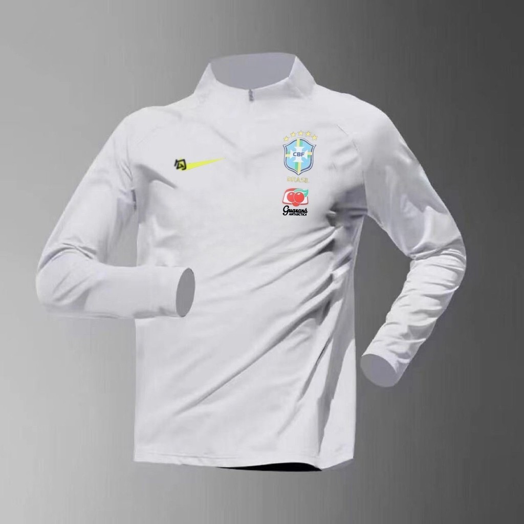 2324 Novo Estilo de Treinamento de Futebol Jersey Homens Homens Mulheres Secagem Rápida Corrida Esportiva Suor-Absorvente Stand-Up Colarinho Meio Zíper Camiseta de Manga Curta